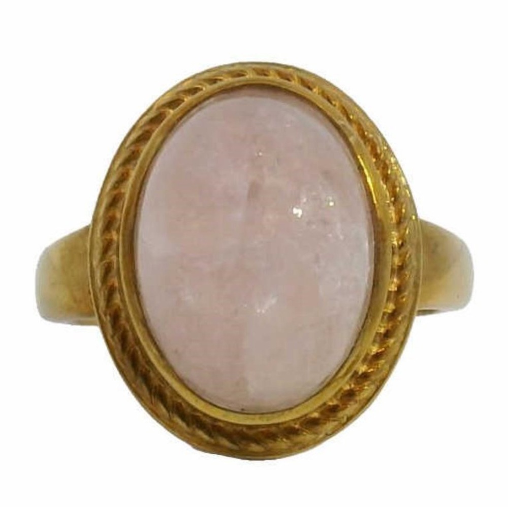 NEW in Box Pink Oval 3.00 ct Pink Cabochon Moonstone Ring Gold Ring